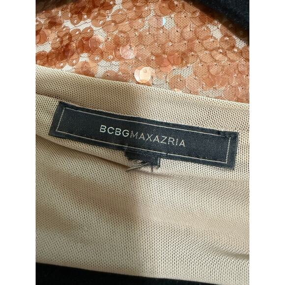 BCBG Maxazria Medium Sequined Brown Short Sleeve Dress - Picture 2 of 7